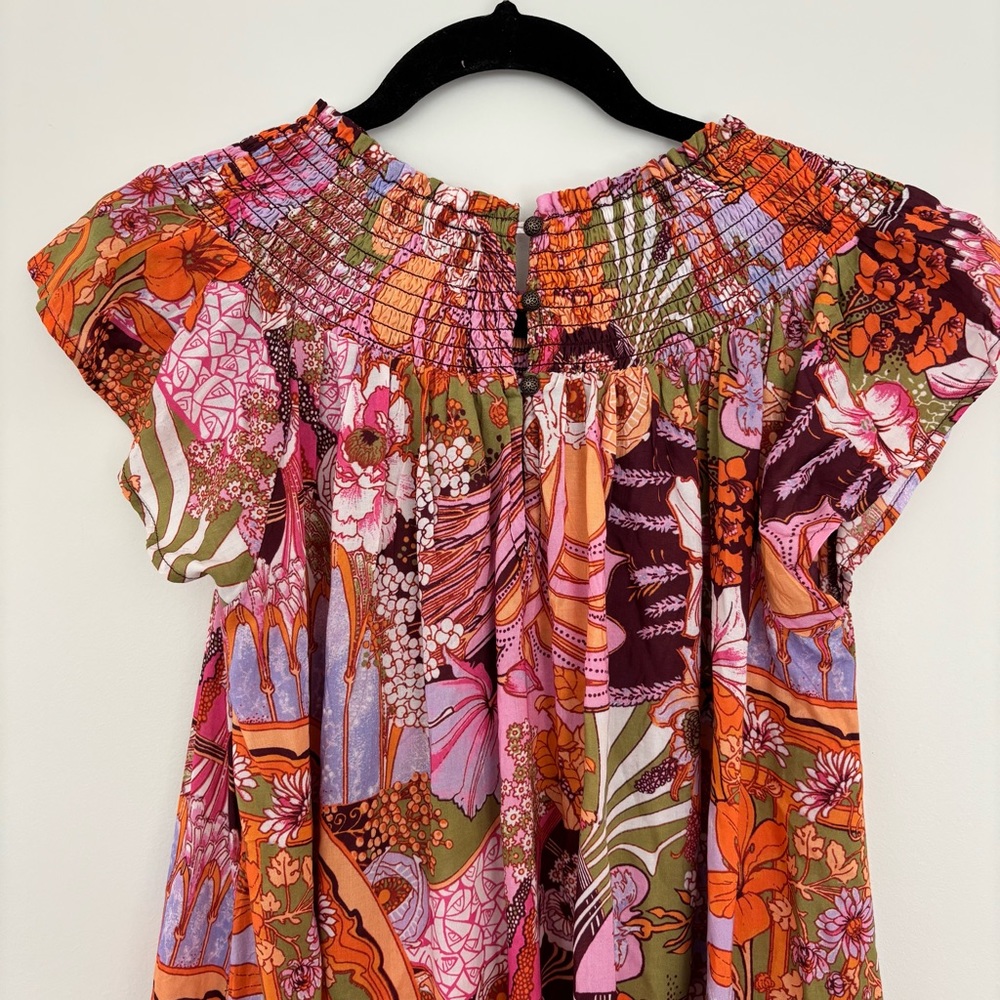 Anthropologie Pink and Orange Ruffled Tiered Maxi Sundress - Picture 8 of 9